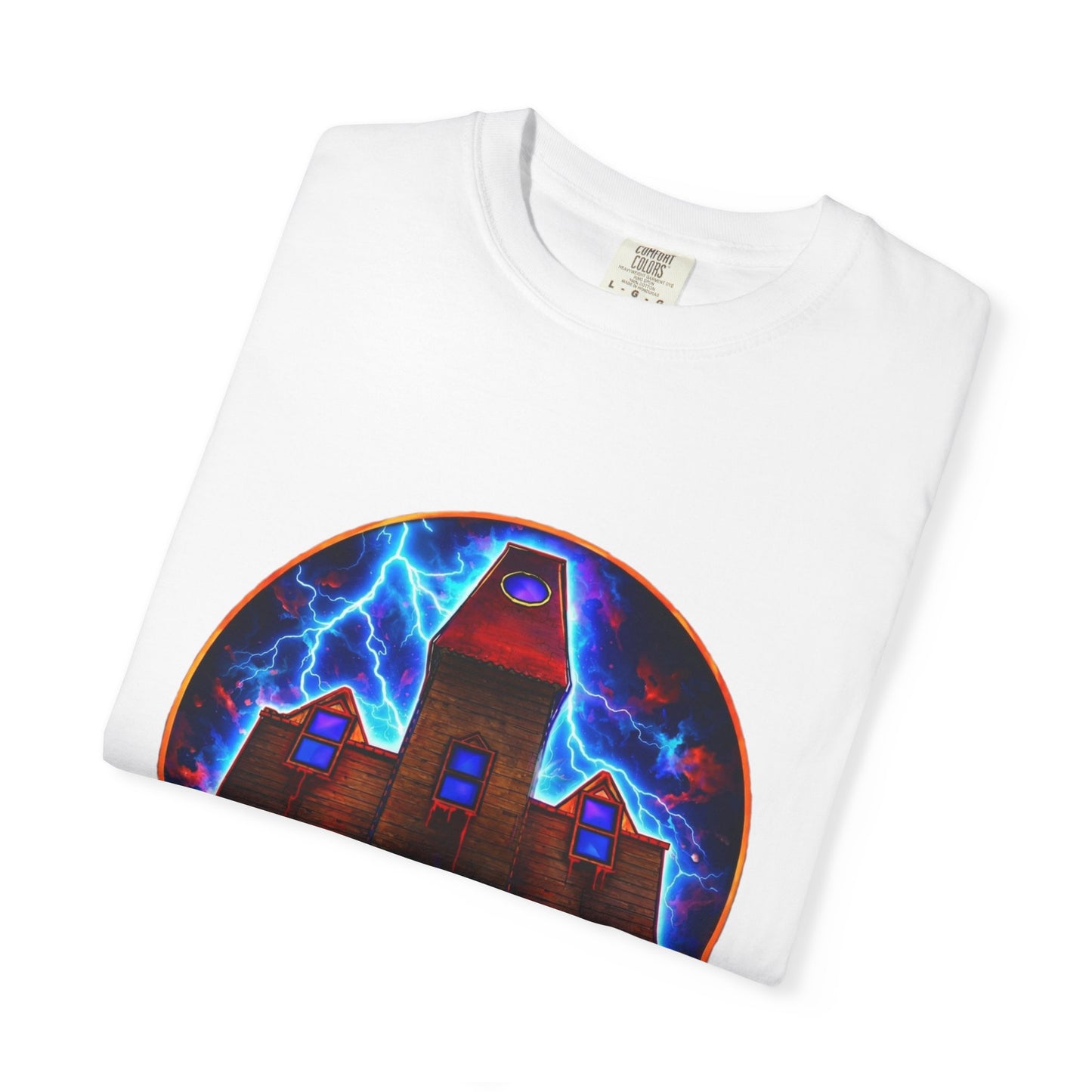 Horror House Retro Graphic T-Shirt — Haunted Mansion Lightning Concert Tee