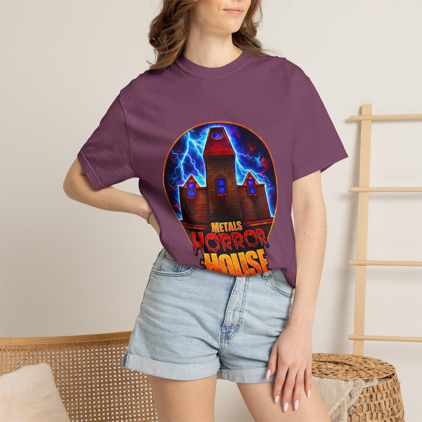 Horror House Retro Graphic T-Shirt — Haunted Mansion Lightning Concert Tee