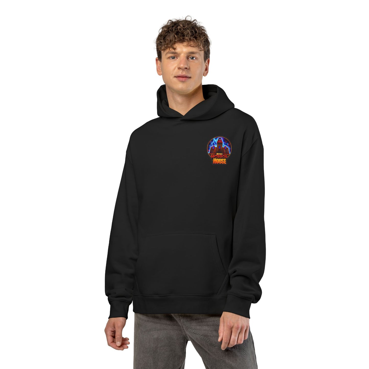 Horror Graphic Hoodie — 'Mr Gums' Neon Monster Back Print