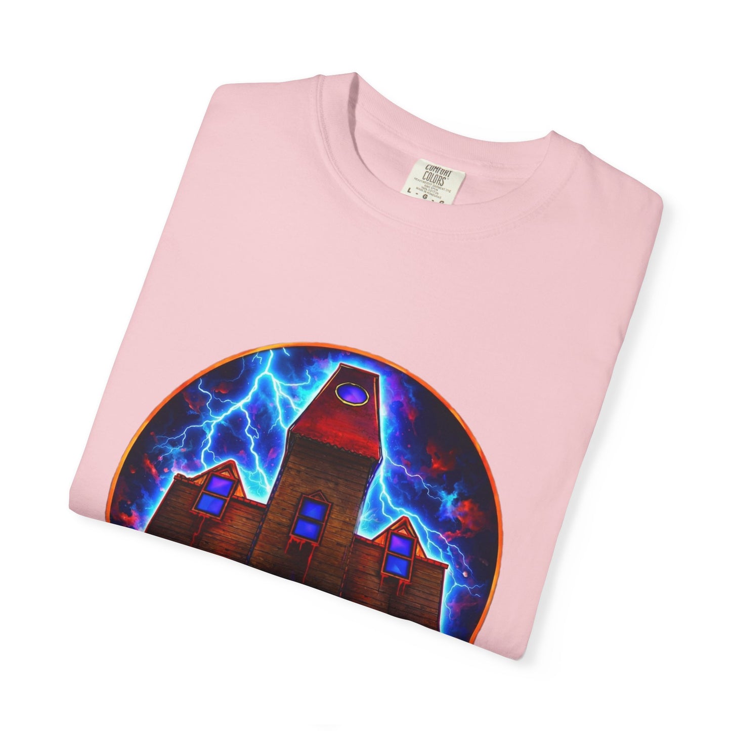 Horror House Retro Graphic T-Shirt — Haunted Mansion Lightning Concert Tee