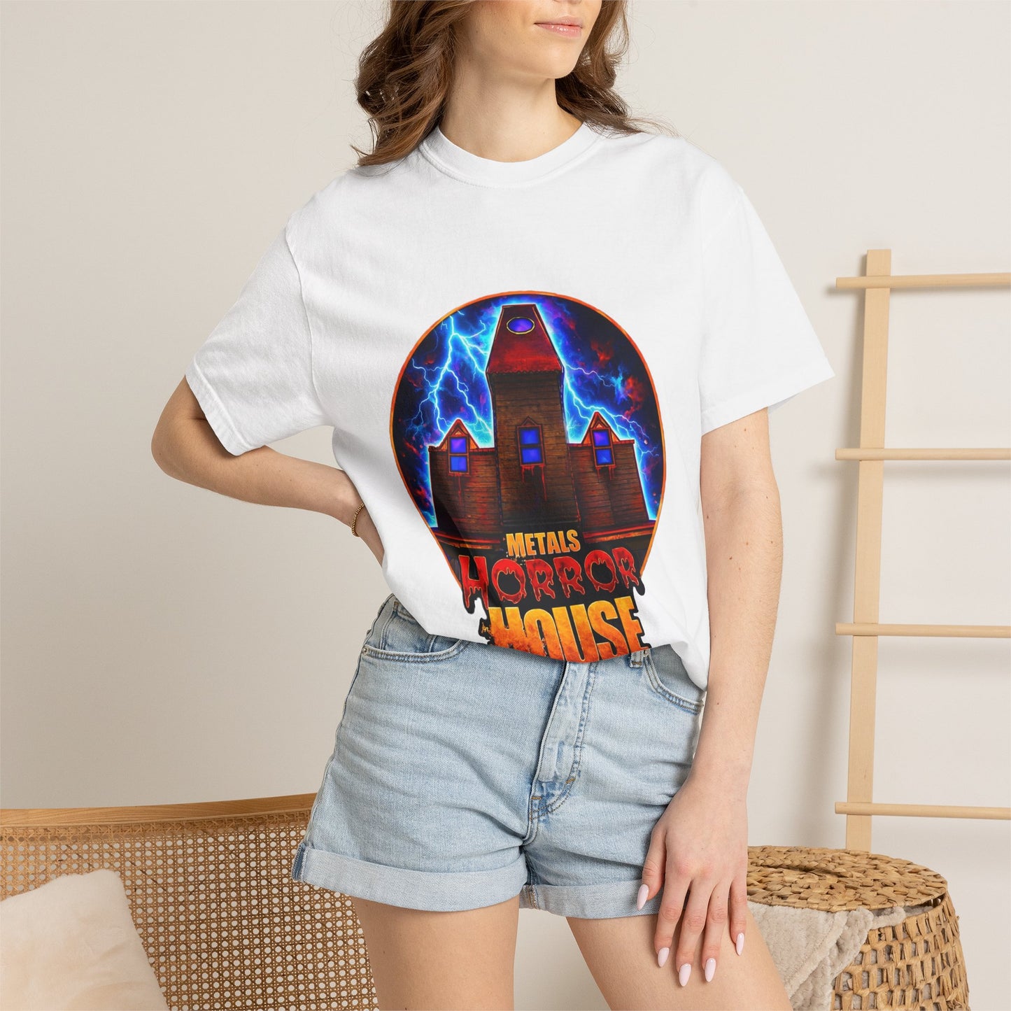 Horror House Retro Graphic T-Shirt — Haunted Mansion Lightning Concert Tee
