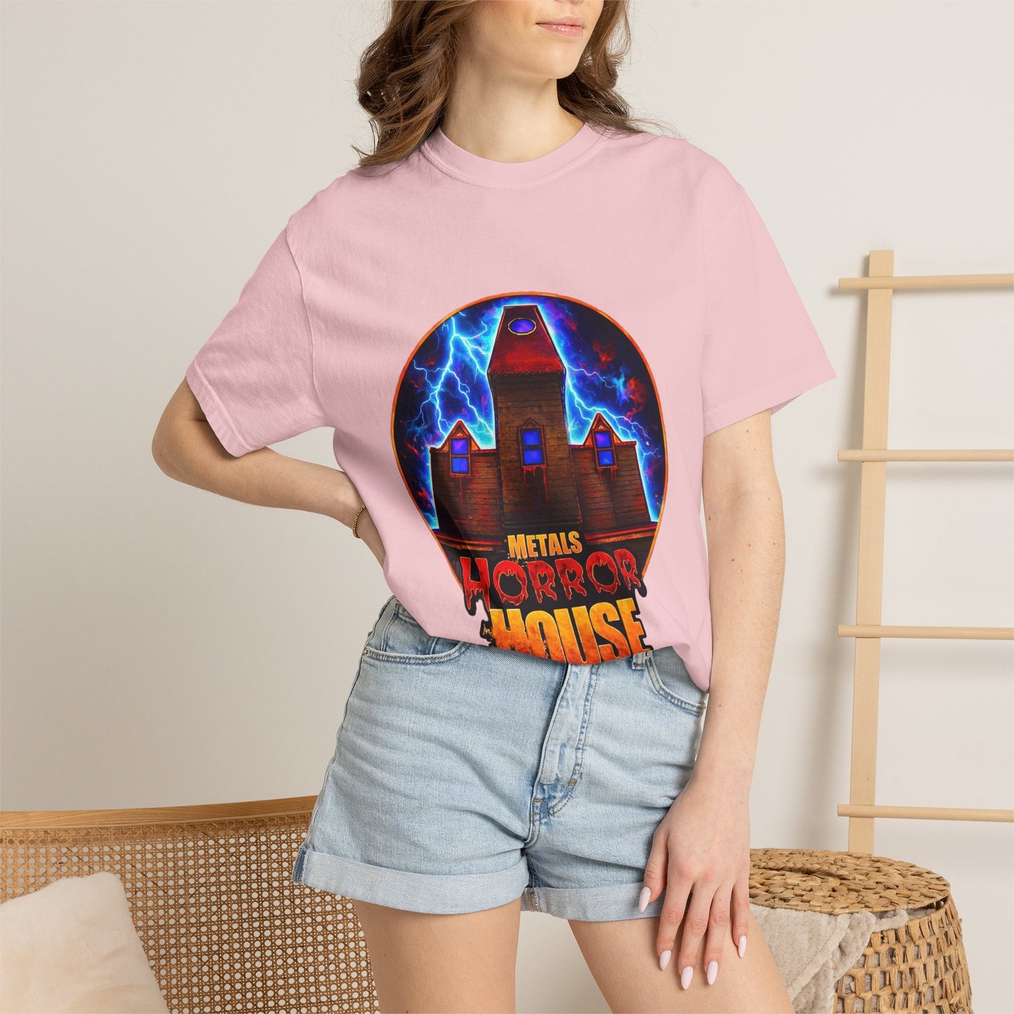 Horror House Retro Graphic T-Shirt — Haunted Mansion Lightning Concert Tee