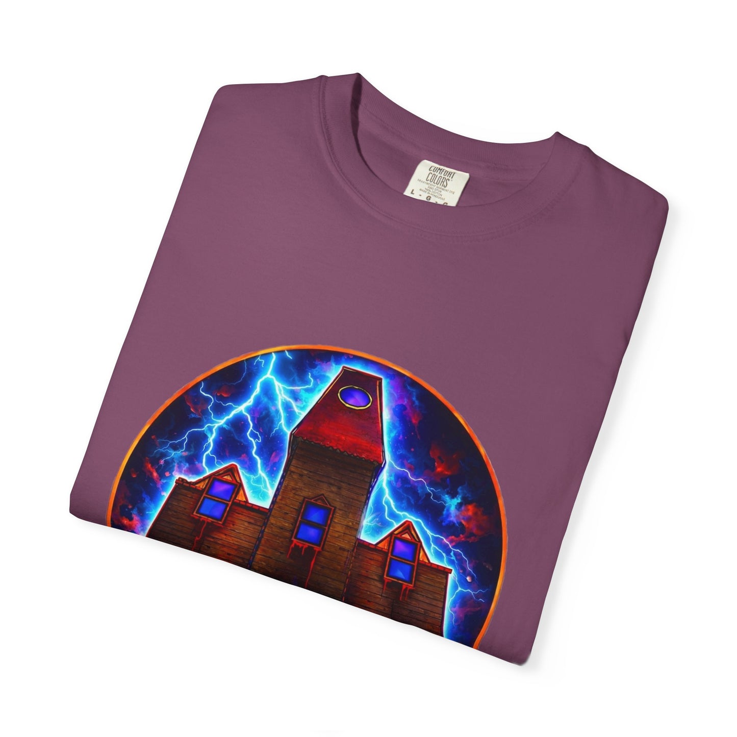 Horror House Retro Graphic T-Shirt — Haunted Mansion Lightning Concert Tee
