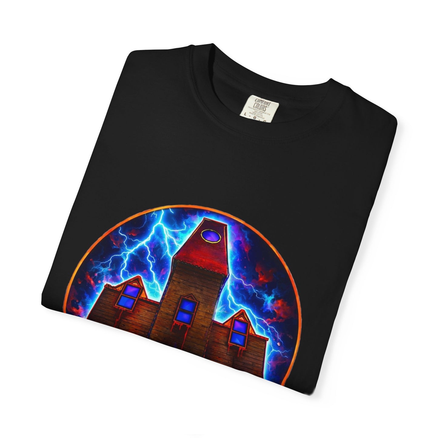 Horror House Retro Graphic T-Shirt — Haunted Mansion Lightning Concert Tee