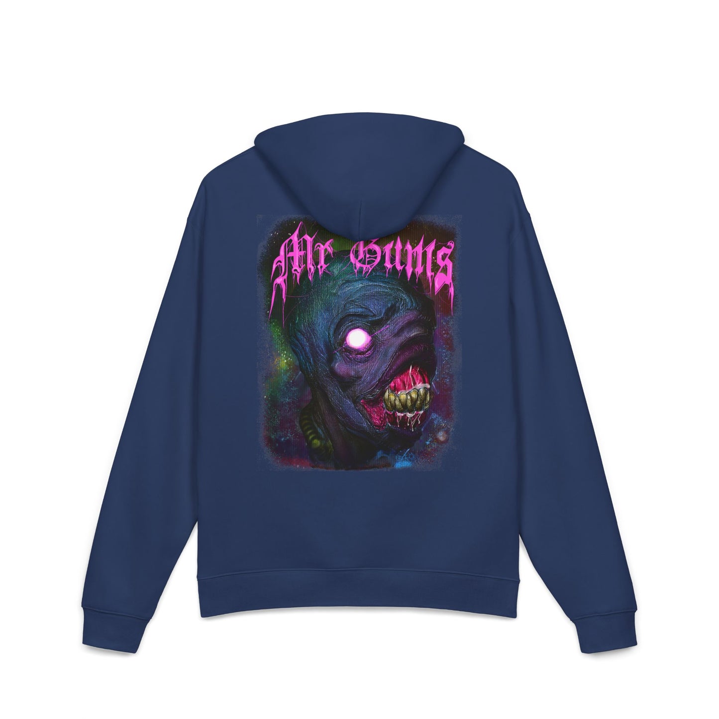 Horror Graphic Hoodie — 'Mr Gums' Neon Monster Back Print