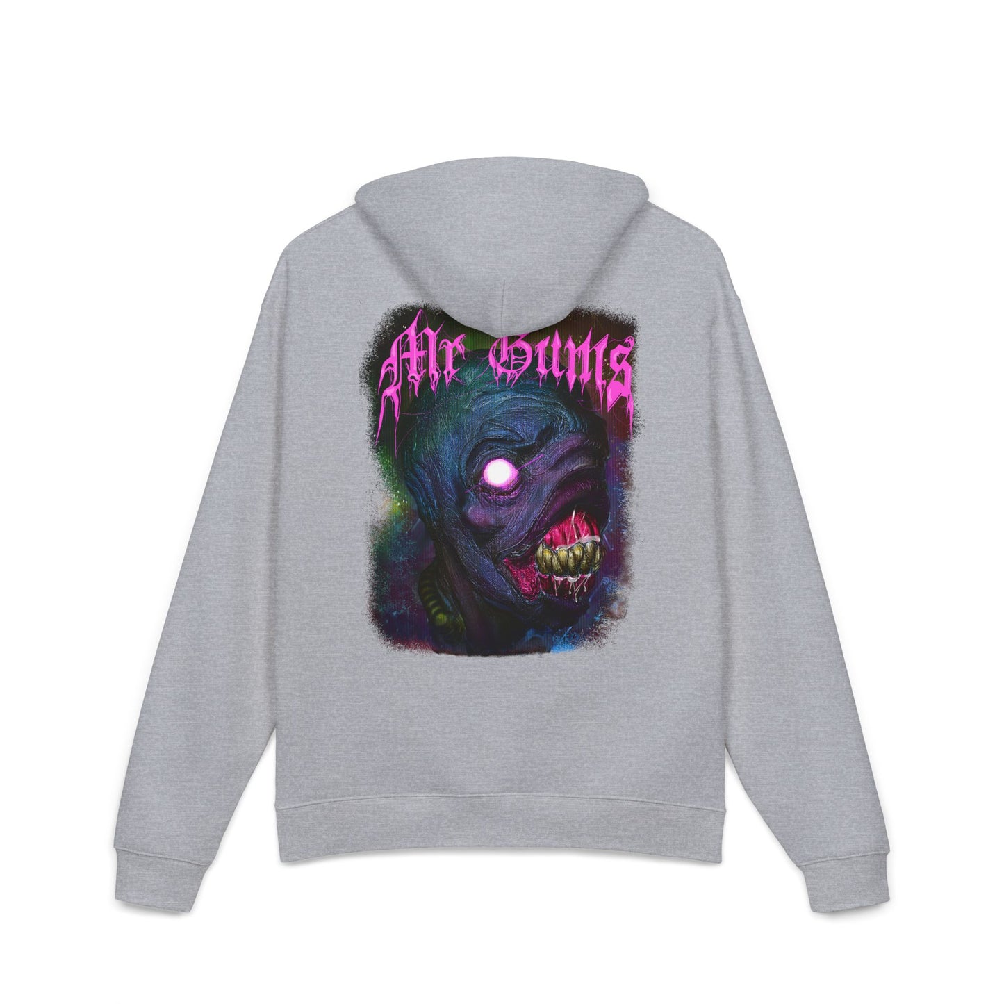 Horror Graphic Hoodie — 'Mr Gums' Neon Monster Back Print