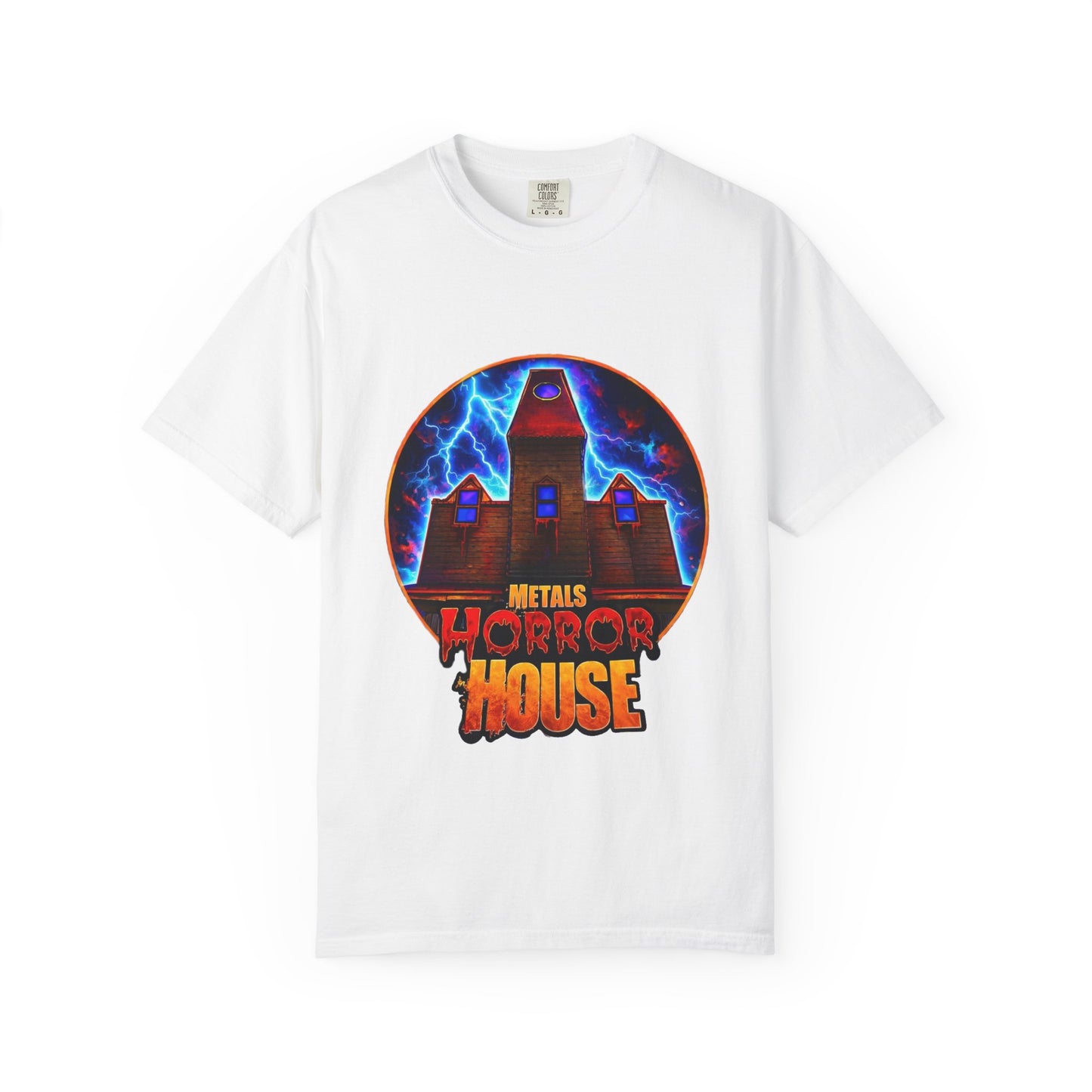 Horror House Retro Graphic T-Shirt — Haunted Mansion Lightning Concert Tee